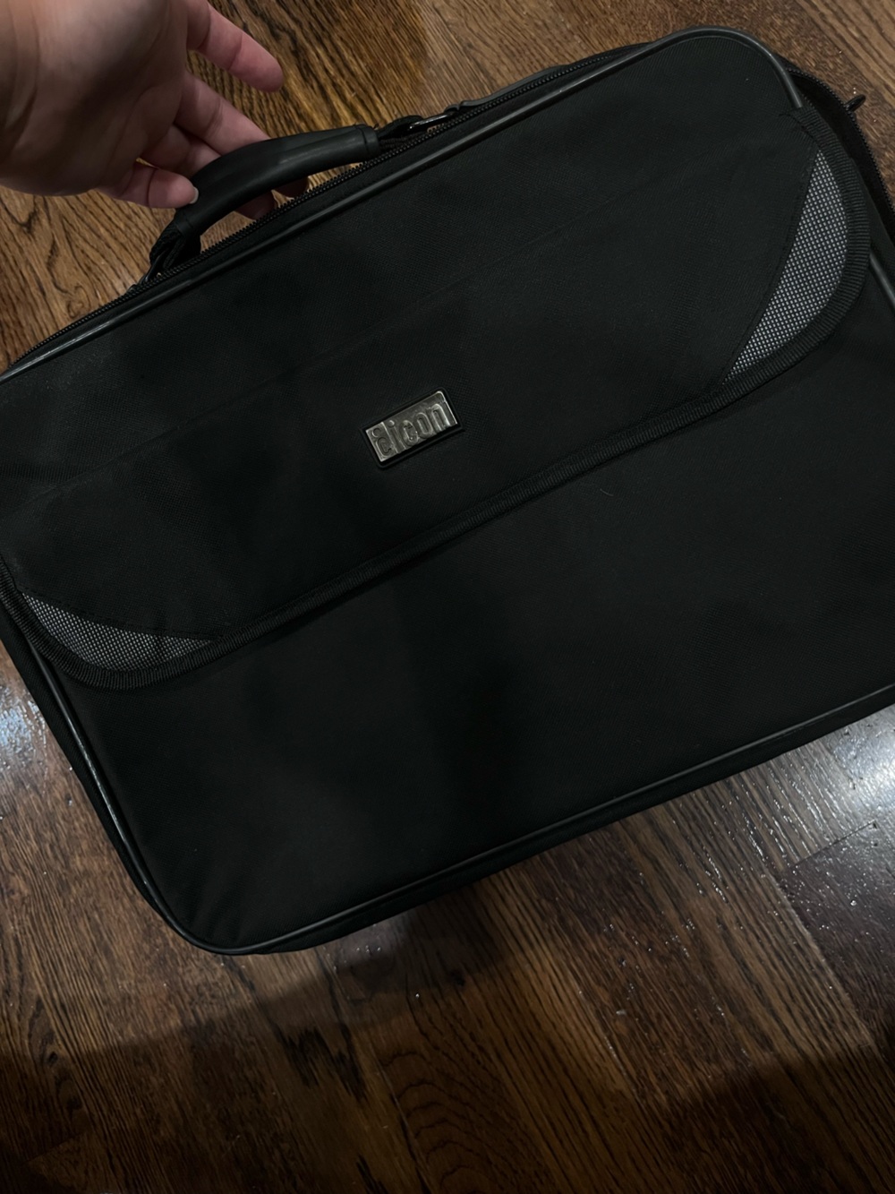 ICON Black Men’s Travel Briefcase with Front Pocket